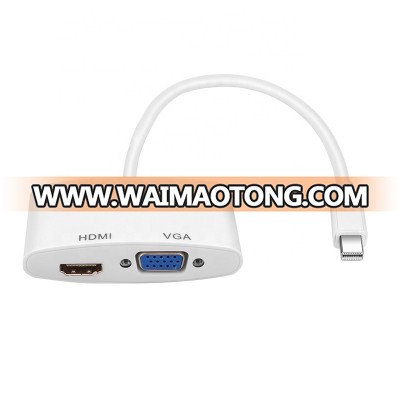 Mini Displayport 1.2 to VGA HD/MI Adapter 2 in1 Mini DP to HD/MI VGA Converter Cable For Macbook